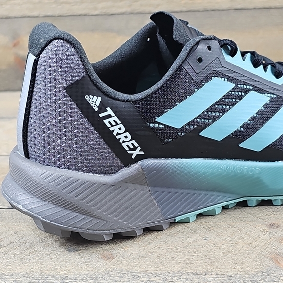 adidas Terrex Agravic Flow 2 Women's Trail Running Shoes Bkack Grey Blue Mint - Picture 9 of 12